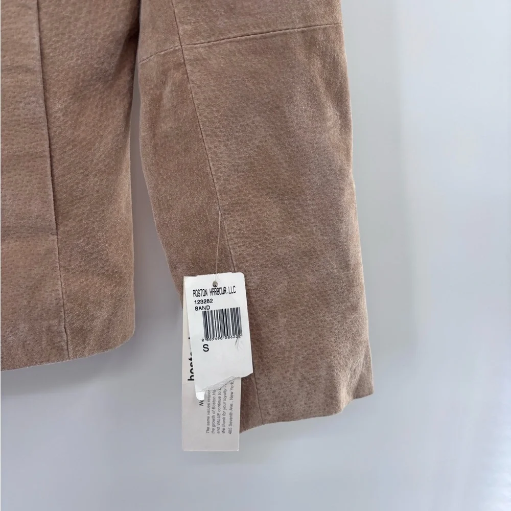 Boston Harbour Women's Tan Leather Suede Jacket Size Small - Picture 4 of 6